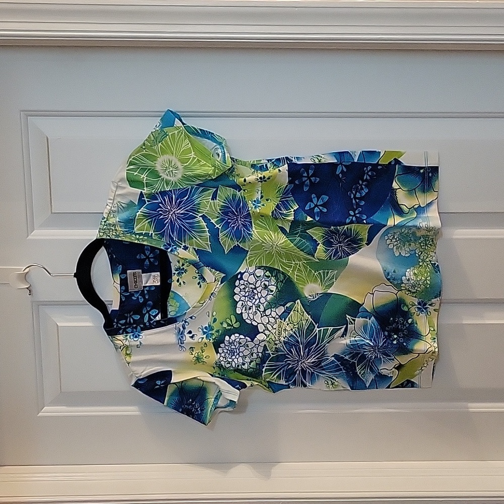 Chicos blue yellow floral top medium - Picture 1 of 4